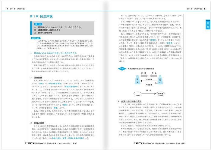 LECの司法書士講座の優れたテキスト教材